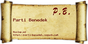 Parti Benedek névjegykártya