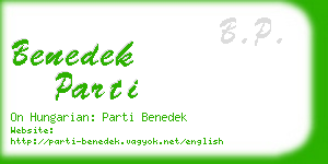 benedek parti business card